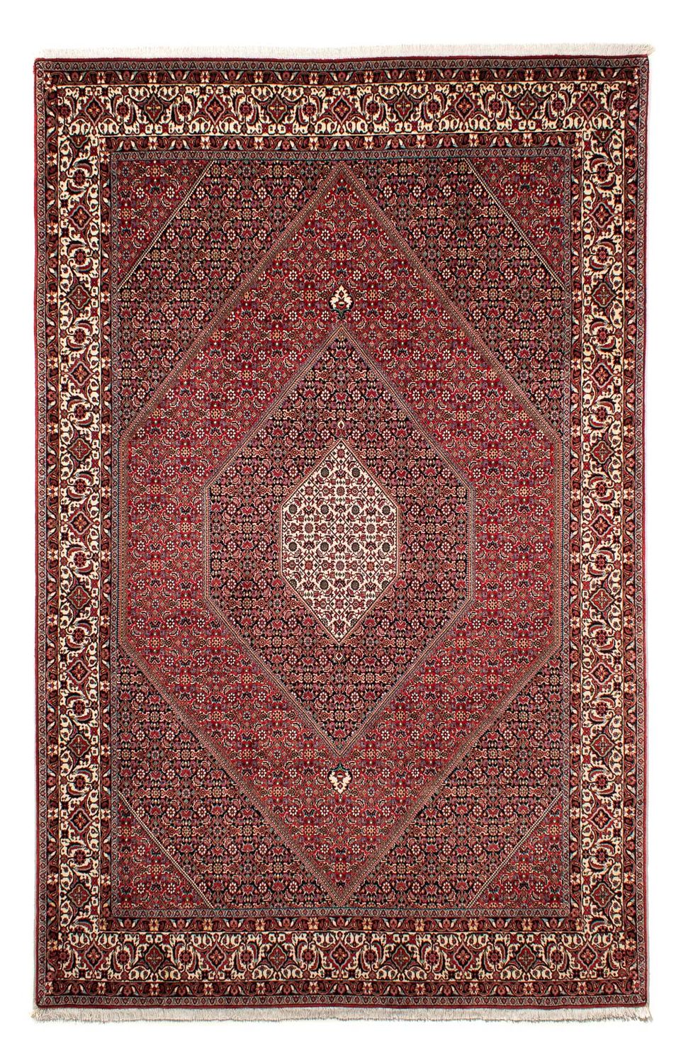 Persisk tæppe - Bijar - 307 x 205 cm - mørkerød