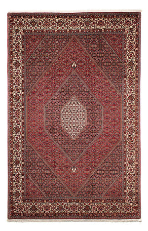Persisk tæppe - Bijar - 307 x 205 cm - mørkerød