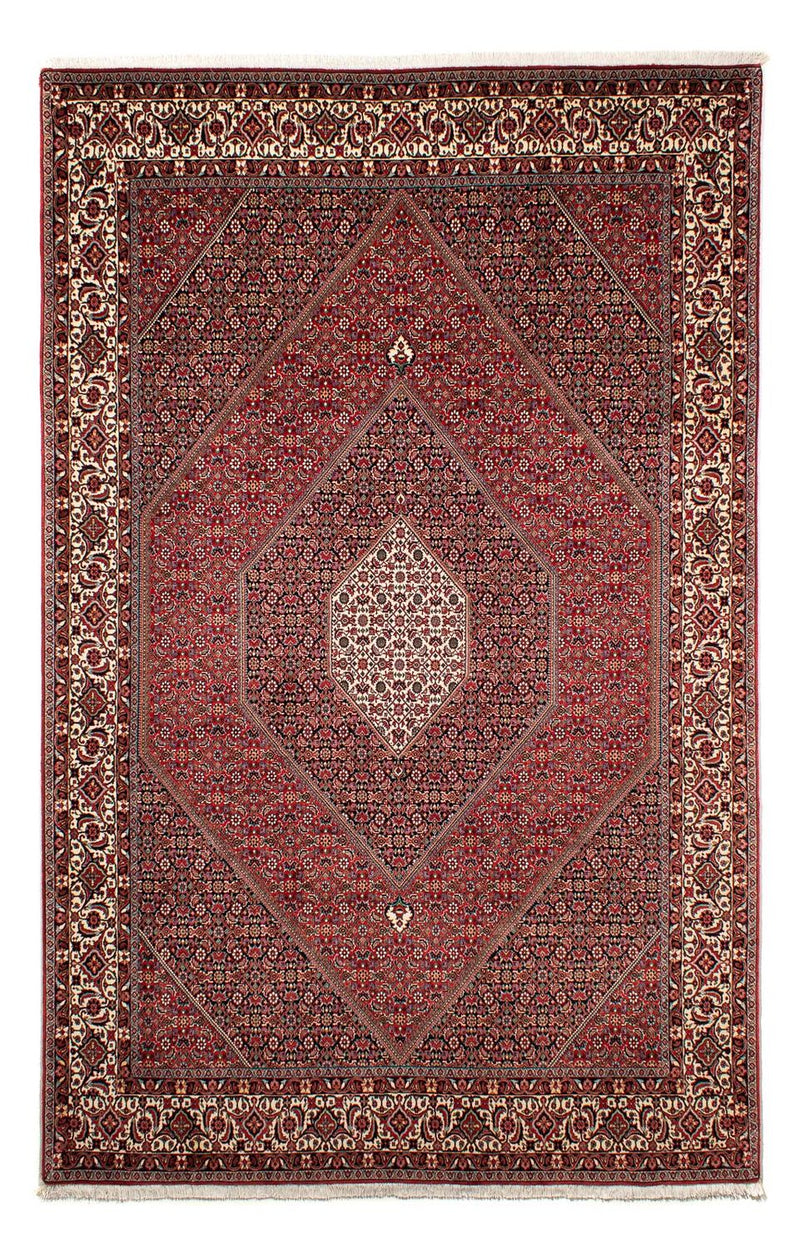 Persisk tæppe - Bijar - 307 x 205 cm - mørkerød