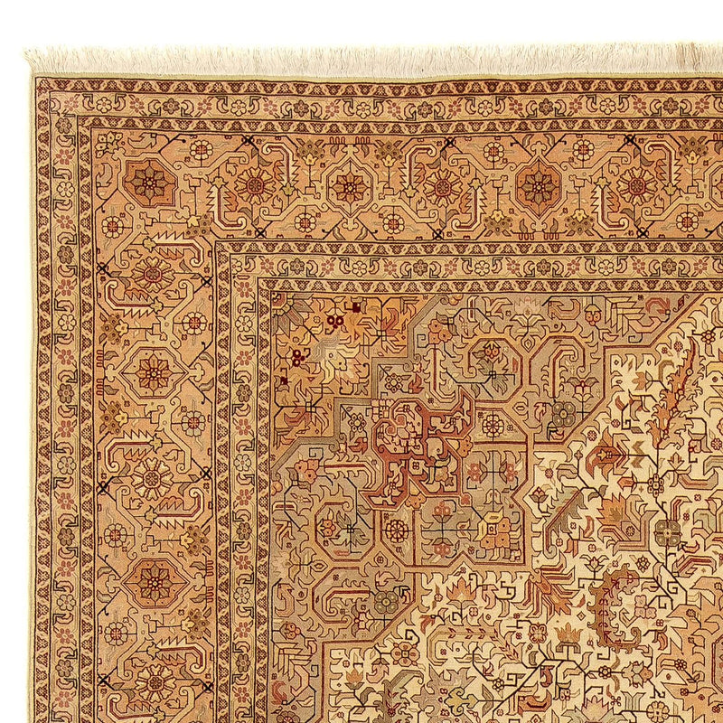 Persisk tæppe - Tabriz - Royal - 344 x 251 cm - lys brun