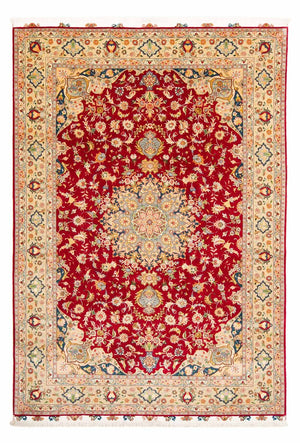 Persisk tæppe - Tabriz - Royal - 300 x 205 cm - mørkerød