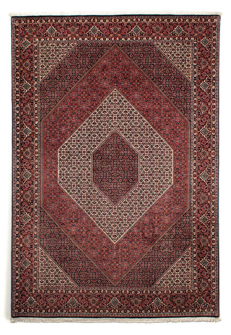 Persisk tæppe - Bijar - 300 x 206 cm - mørkerød
