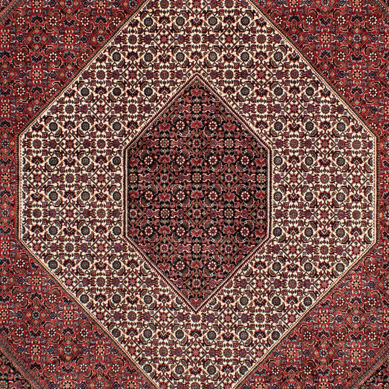 Persisk tæppe - Bijar - 300 x 206 cm - mørkerød