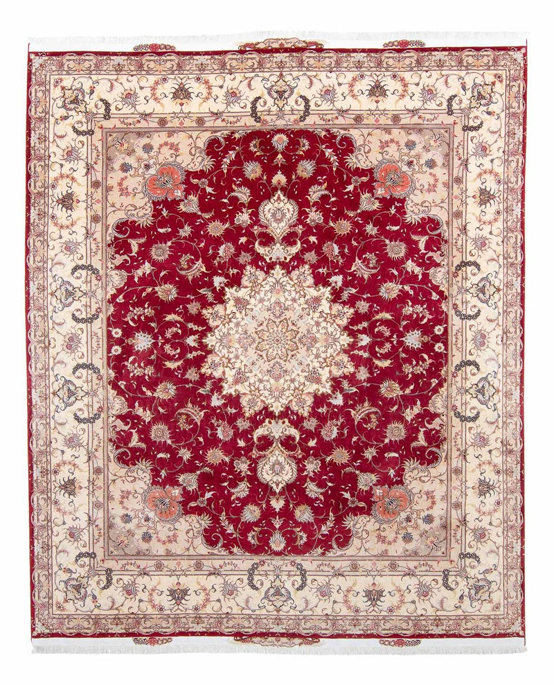 Persisk tæppe - Tabriz - Royal - 305 x 253 cm - mørkerød