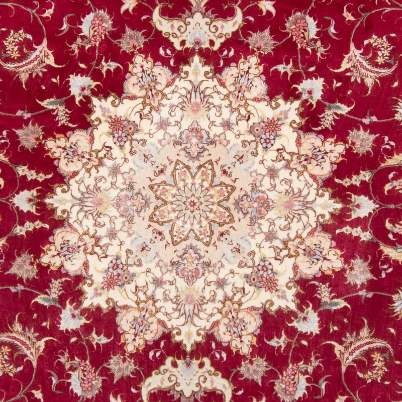 Persisk tæppe - Tabriz - Royal - 305 x 253 cm - mørkerød