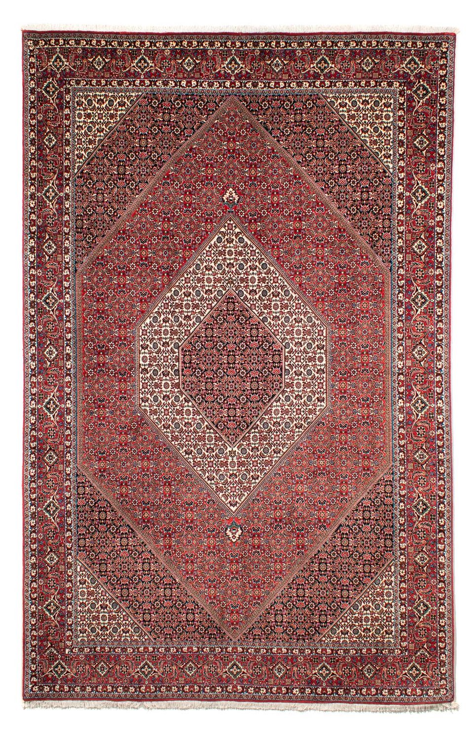 Persisk tæppe - Bijar - 300 x 203 cm - lysrød