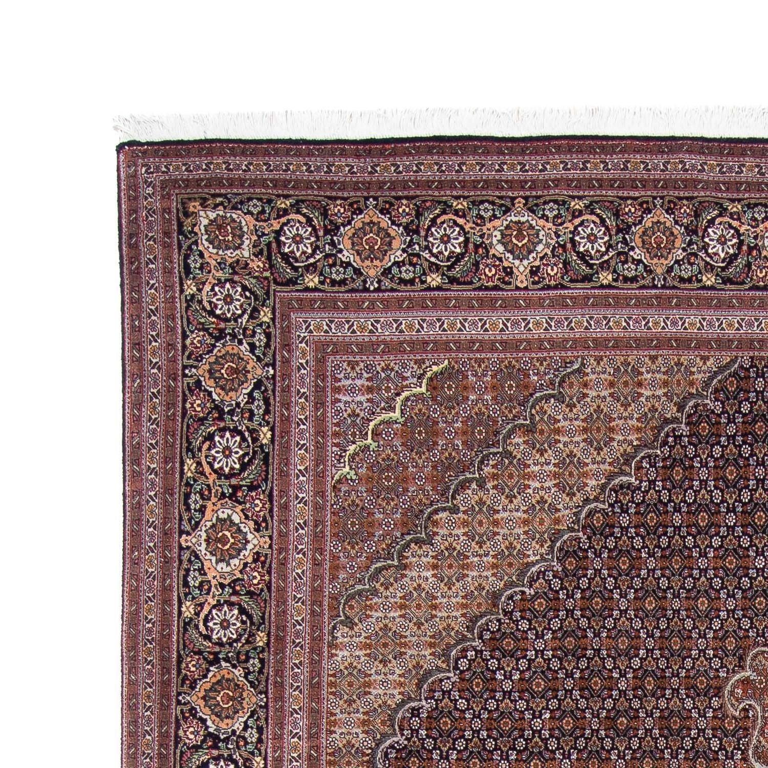 Persisk tæppe - Tabriz - 298 x 198 cm - mørkeblå