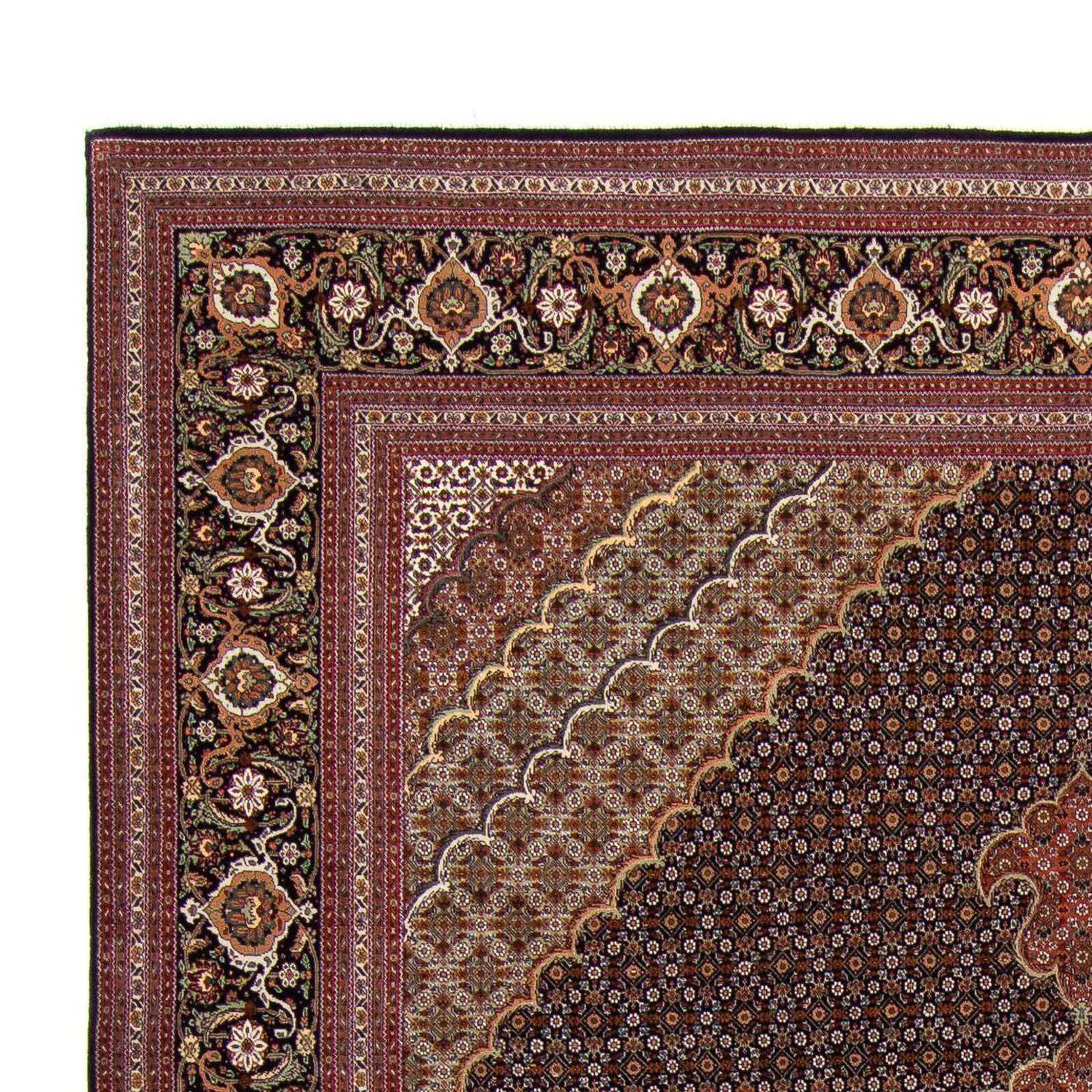 Persisk tæppe - Tabriz - 345 x 252 cm - brun