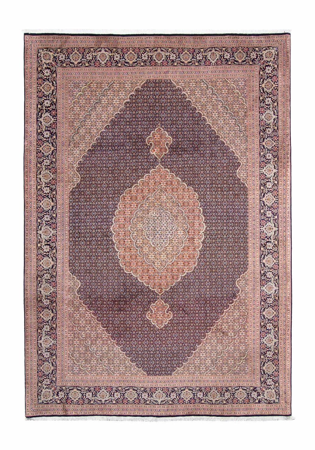 Persisk tæppe - Tabriz - 296 x 205 cm - mørkeblå
