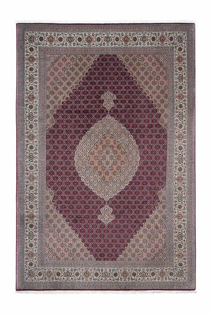 Persisk tæppe - Tabriz - 303 x 204 cm - mørkerød