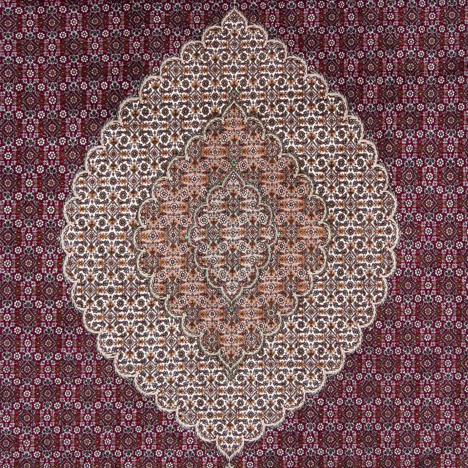 Persisk tæppe - Tabriz - 303 x 204 cm - mørkerød