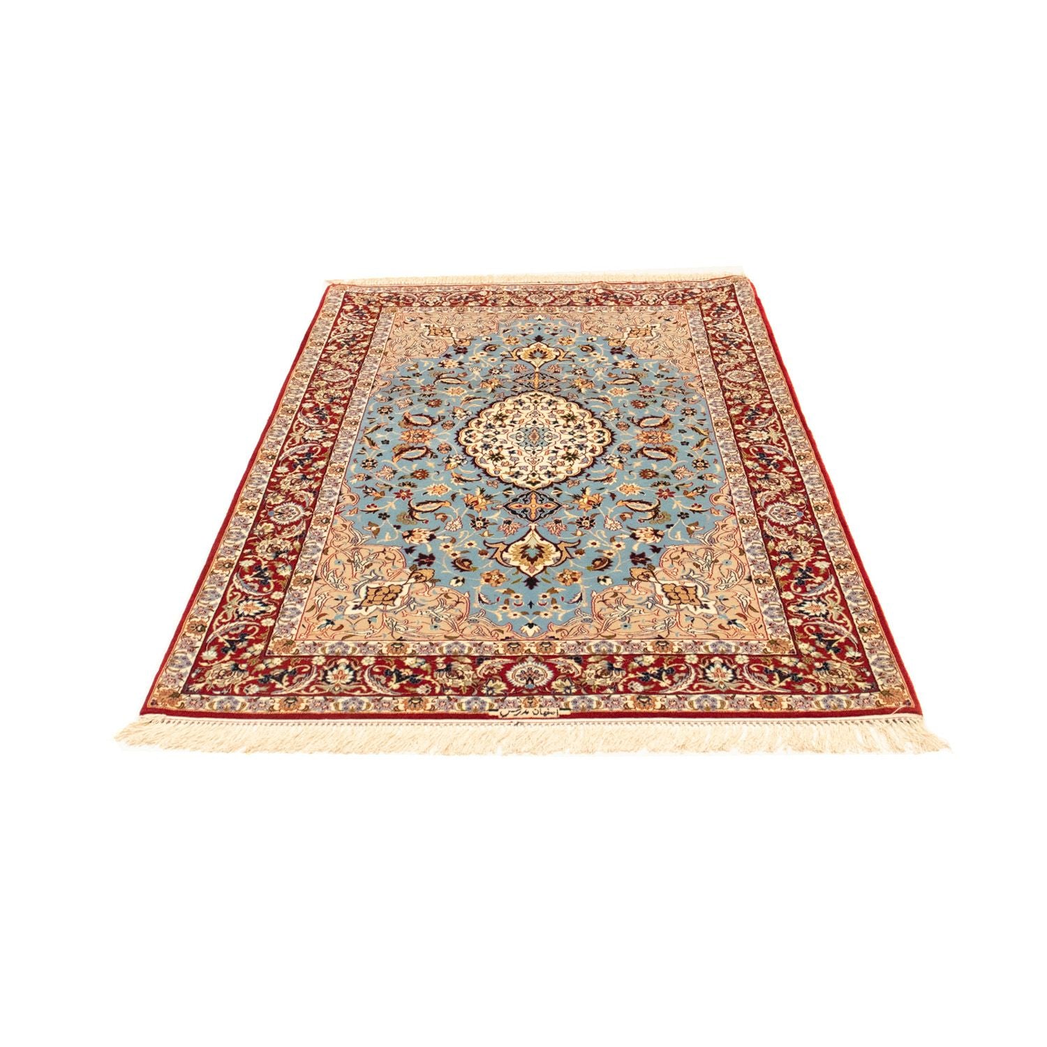 Persisk tæppe - Isfahan - Premium - 172 x 112 cm - lyseblå