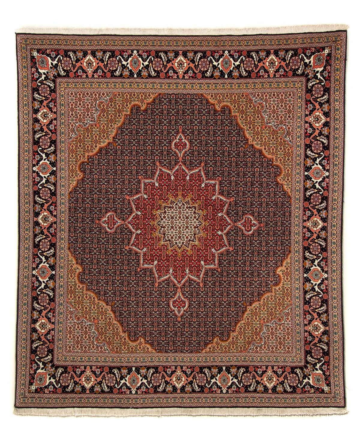 Persisk tæppe - Tabriz - Royal firkantet  - 219 x 200 cm - mørkeblå
