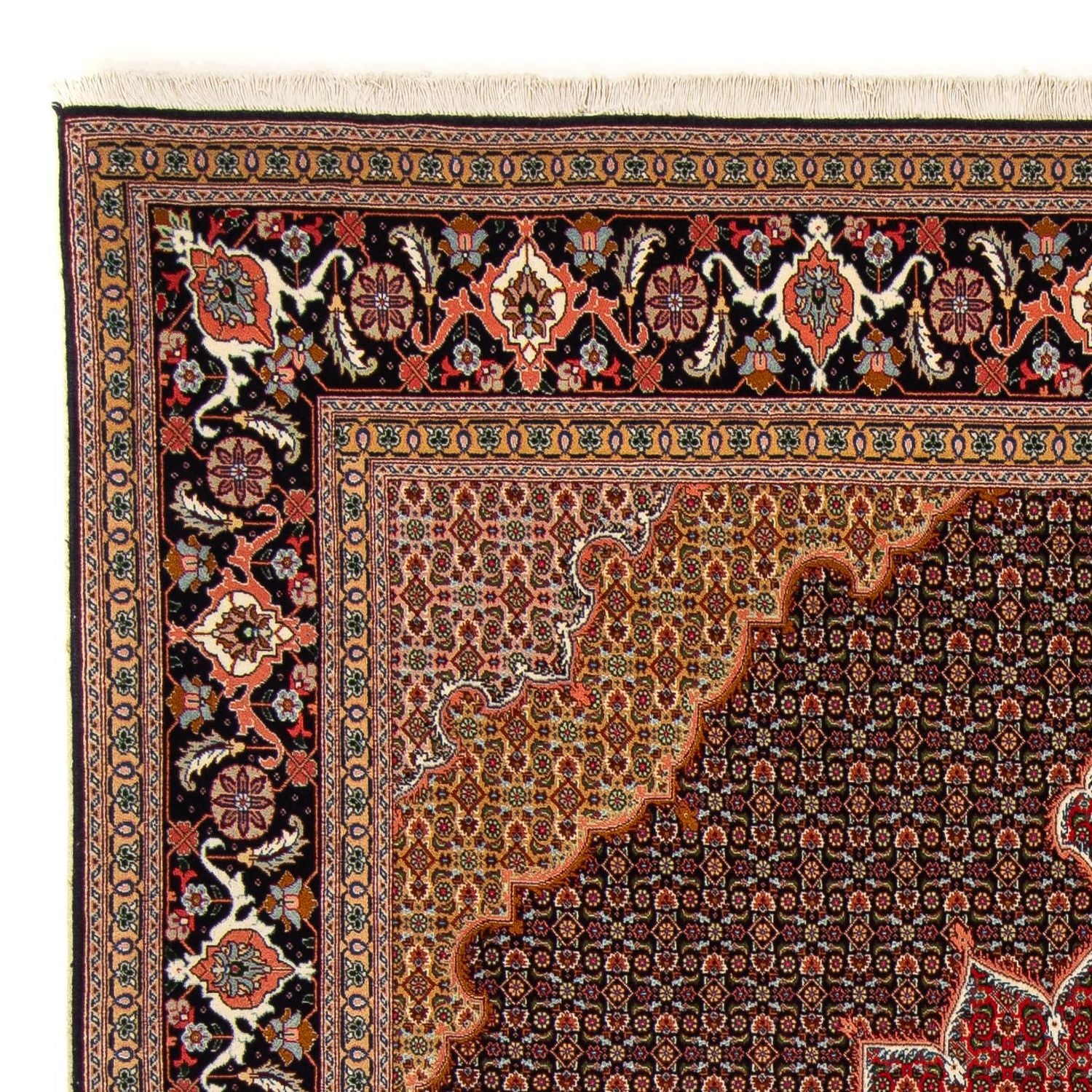 Persisk tæppe - Tabriz - Royal firkantet  - 219 x 200 cm - mørkeblå