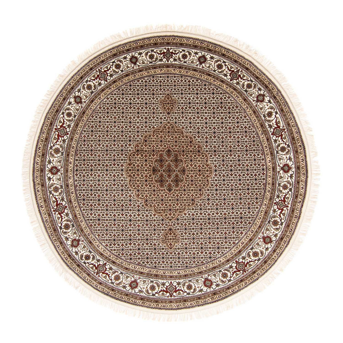 Persisk tæppe - Tabriz rundt  - 248 x 247 cm - beige