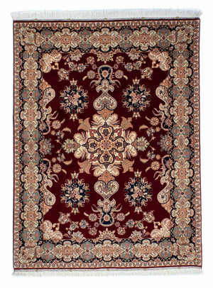 Persisk tæppe - Tabriz - Royal - 202 x 152 cm - mørkerød
