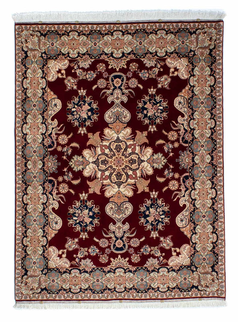 Persisk tæppe - Tabriz - Royal - 202 x 152 cm - mørkerød