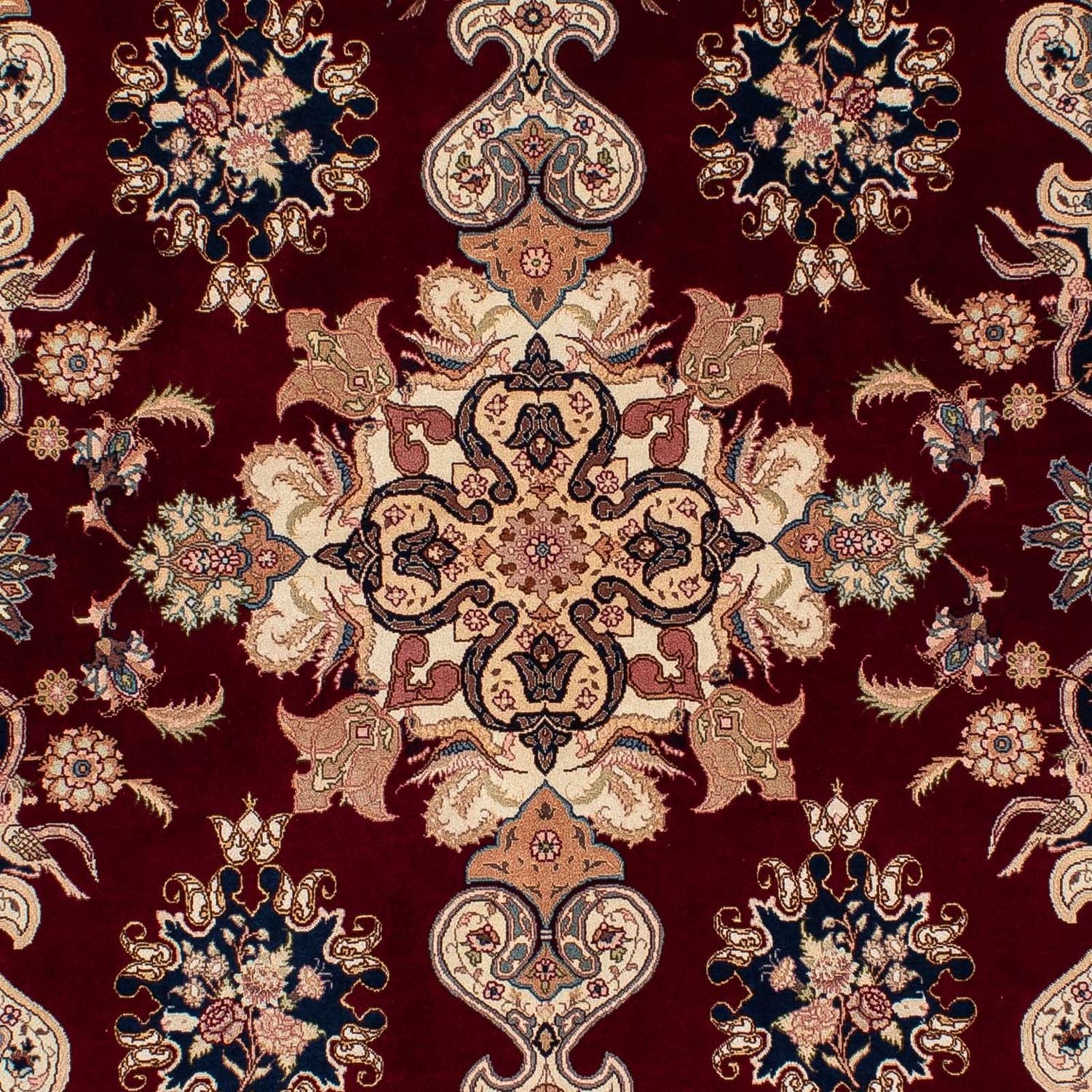 Persisk tæppe - Tabriz - Royal - 202 x 152 cm - mørkerød