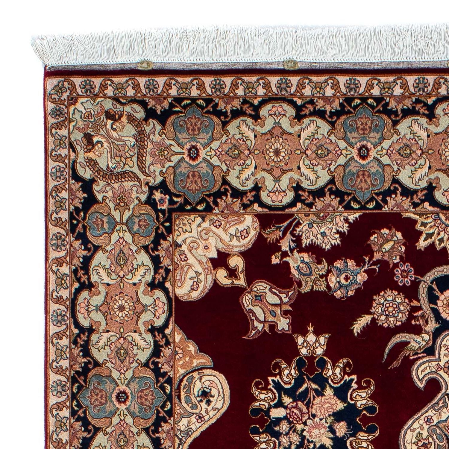 Persisk tæppe - Tabriz - Royal - 202 x 152 cm - mørkerød