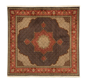 Persisk tæppe - Tabriz firkantet  - 201 x 195 cm - mørkeblå