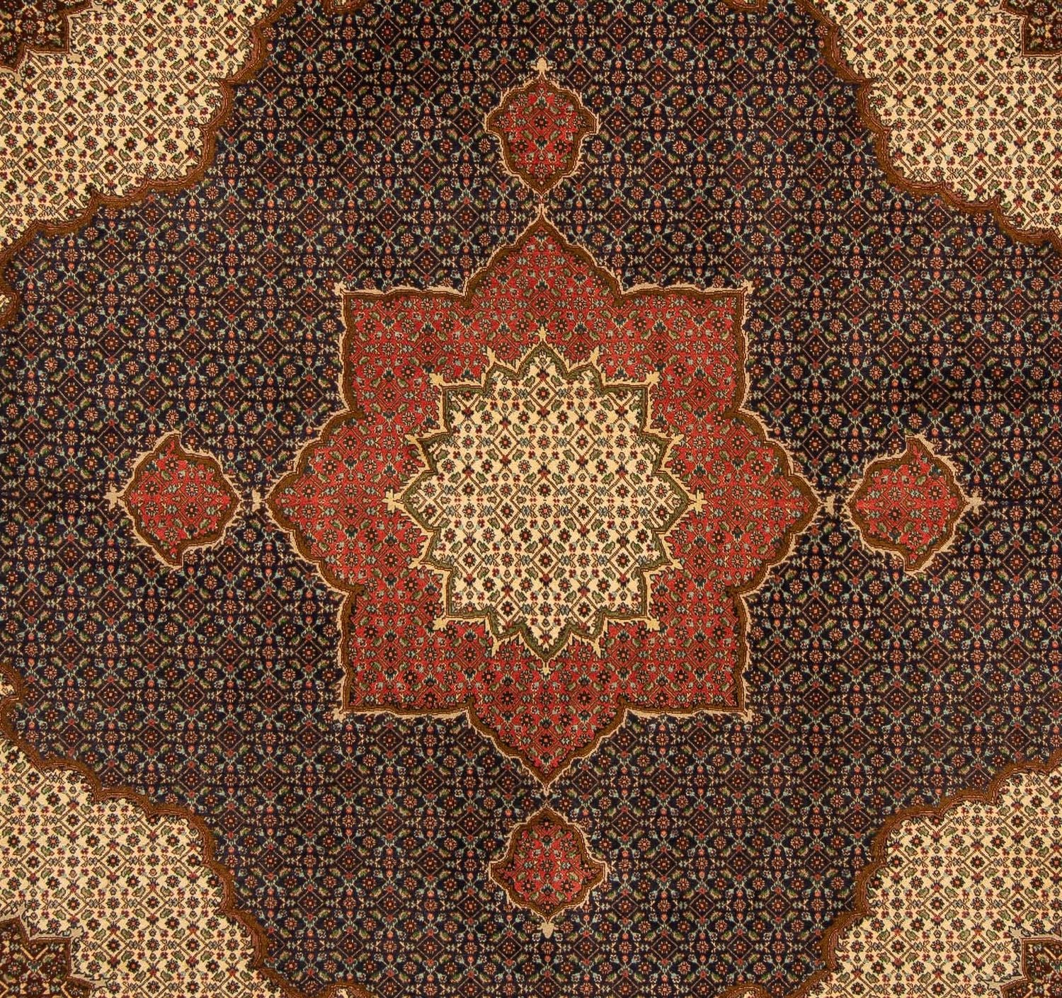 Persisk tæppe - Tabriz firkantet  - 201 x 195 cm - mørkeblå