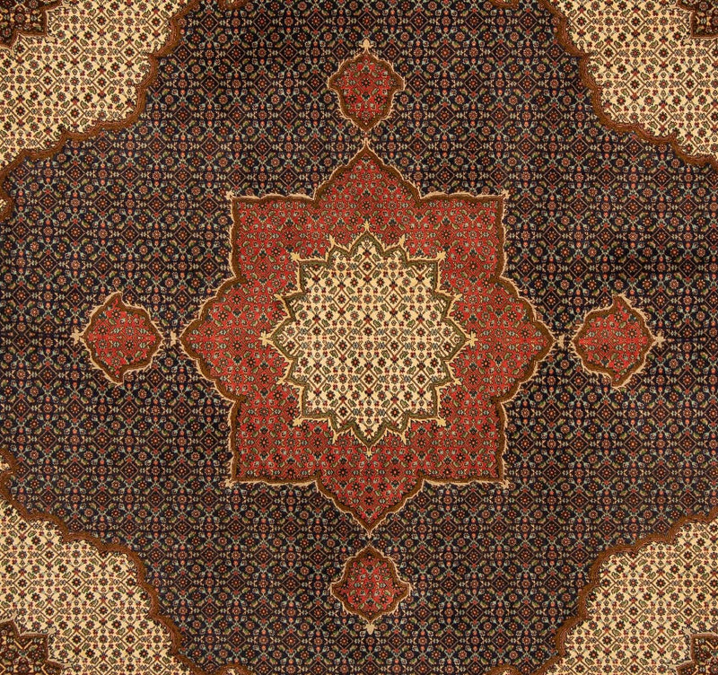 Persisk tæppe - Tabriz firkantet  - 201 x 195 cm - mørkeblå