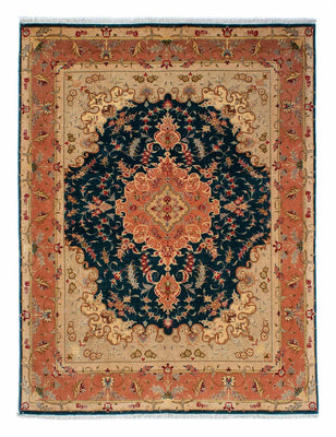 Persisk tæppe - Tabriz - Royal - 202 x 152 cm - mørkeblå