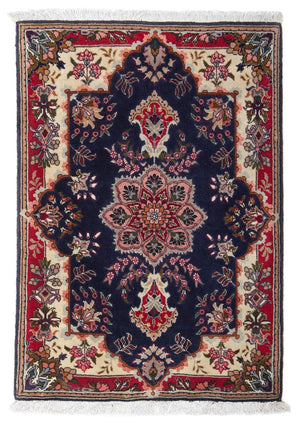 Persisk tæppe - Tabriz - Royal - 92 x 62 cm - mørkeblå