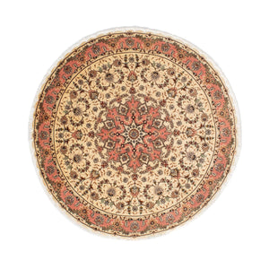 Persisk tæppe - Tabriz - Royal rundt  - 150 x 150 cm - lys brun