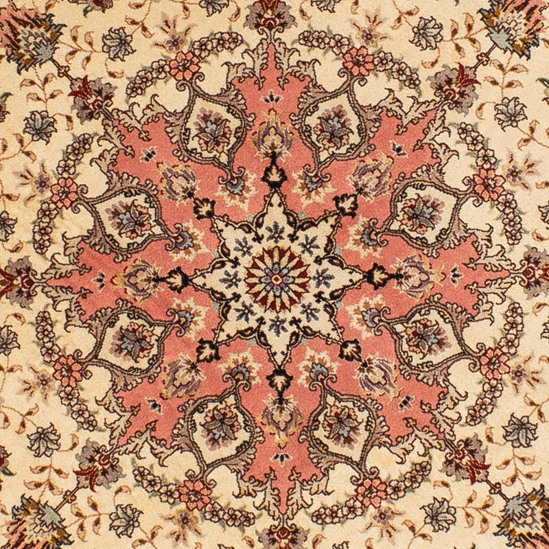 Persisk tæppe - Tabriz - Royal rundt  - 150 x 150 cm - lys brun