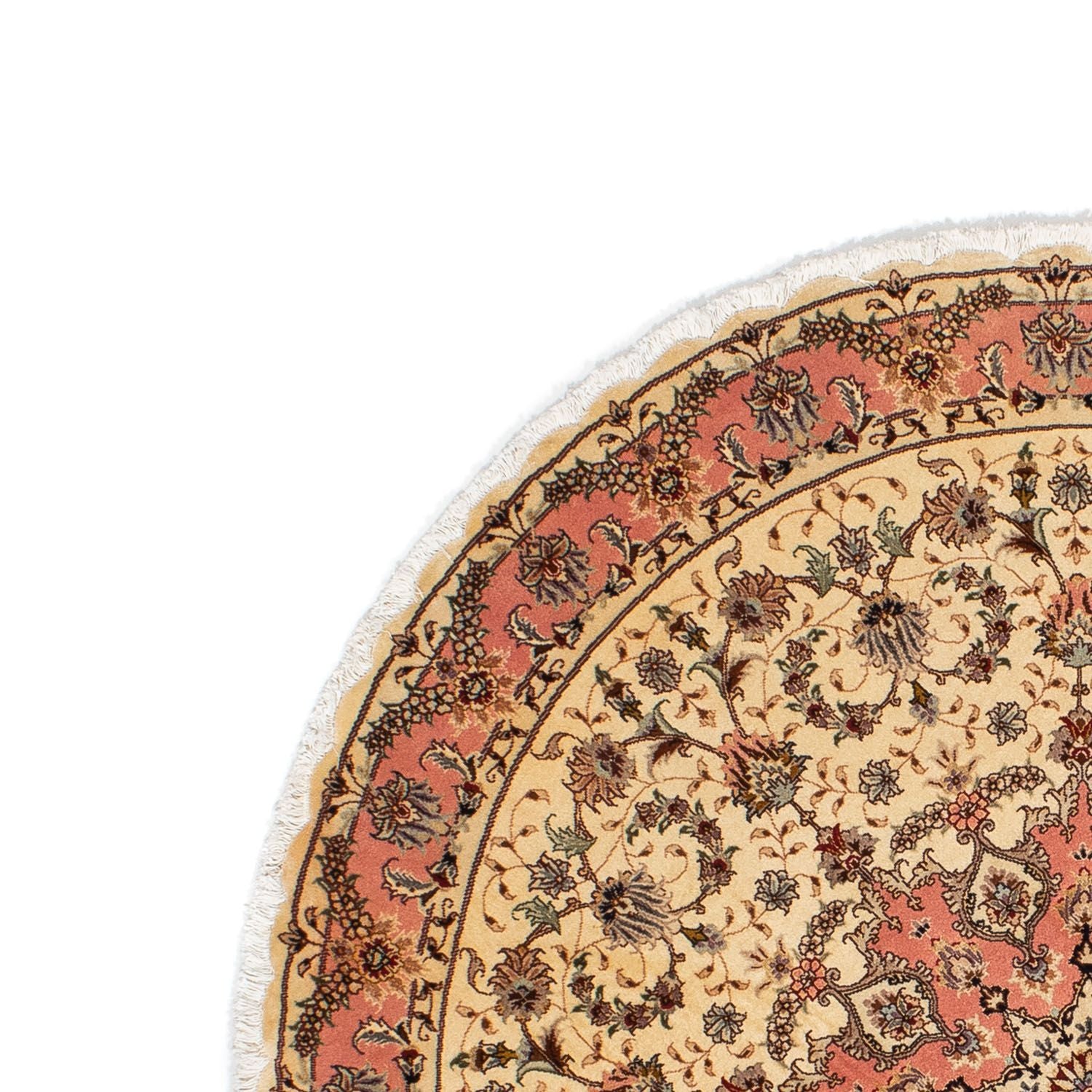 Persisk tæppe - Tabriz - Royal rundt  - 150 x 150 cm - lys brun