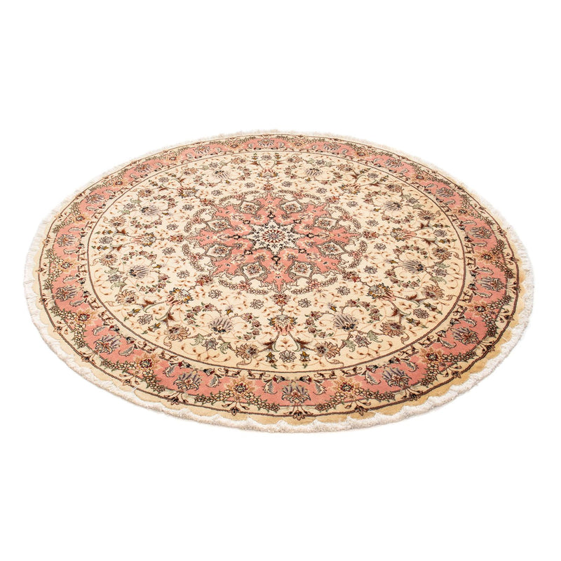 Persisk tæppe - Tabriz - Royal rundt  - 150 x 150 cm - lys brun