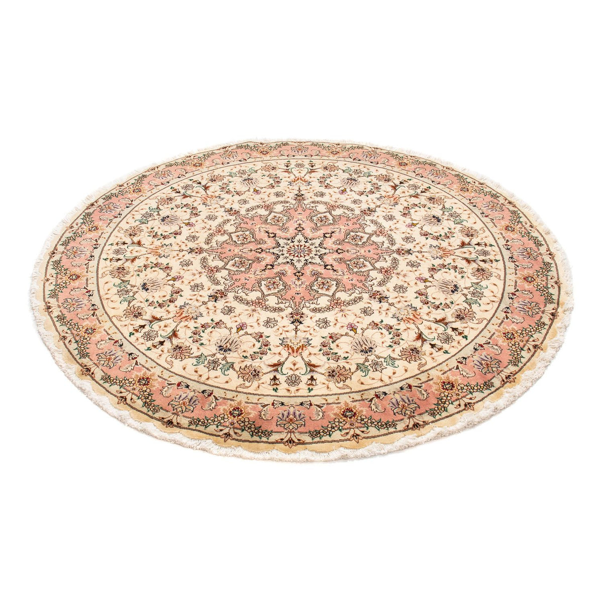 Persisk tæppe - Tabriz - Royal rundt  - 150 x 150 cm - beige