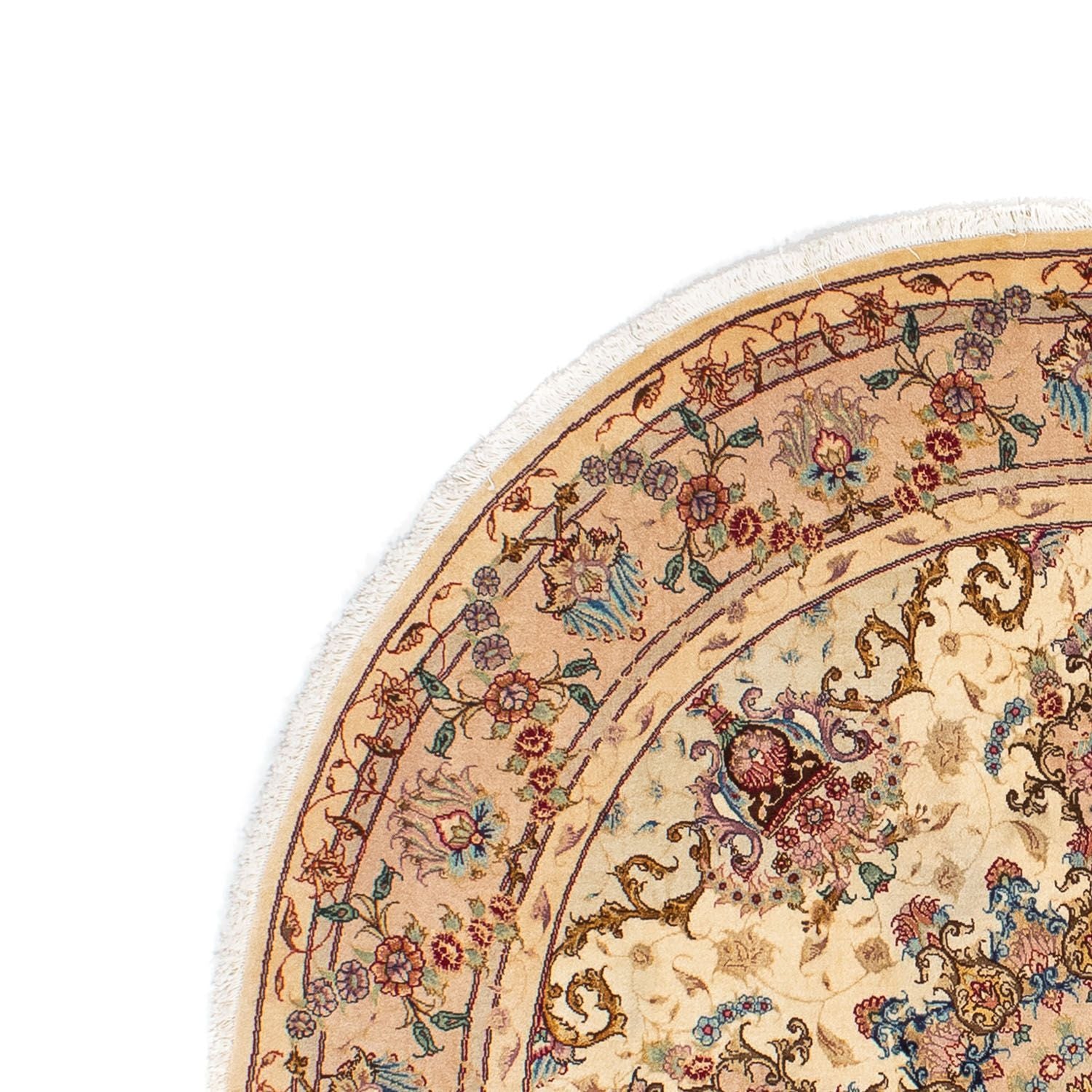 Persisk tæppe - Tabriz - Royal rundt  - 150 x 150 cm - lys brun