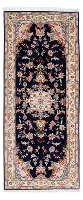 Løber Persisk tæppe - Tabriz - Royal - 198 x 82 cm - mørkeblå