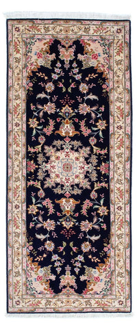 Løber Persisk tæppe - Tabriz - Royal - 198 x 82 cm - mørkeblå