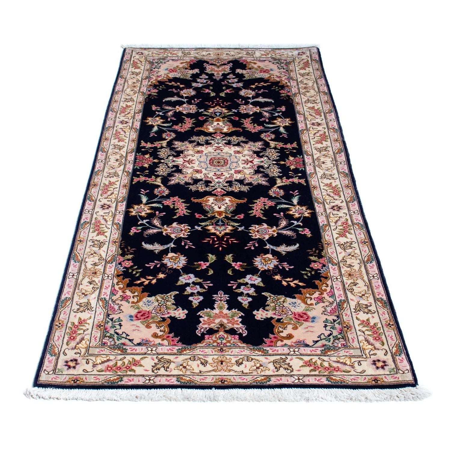 Løber Persisk tæppe - Tabriz - Royal - 198 x 82 cm - mørkeblå