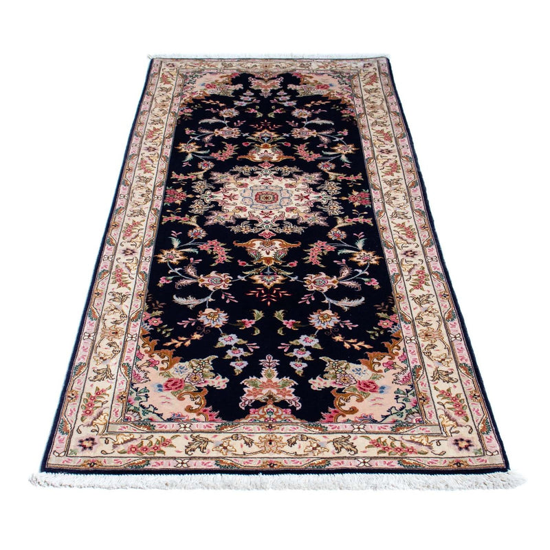 Løber Persisk tæppe - Tabriz - Royal - 198 x 82 cm - mørkeblå