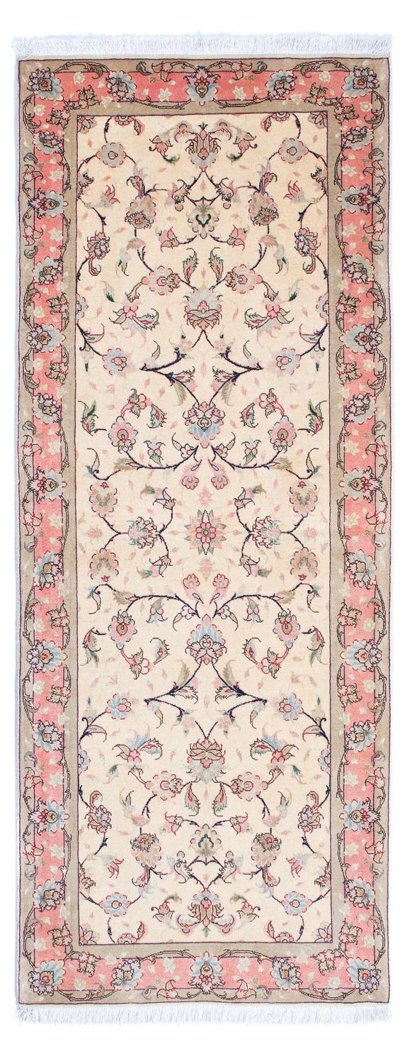 Løber Persisk tæppe - Tabriz - Royal - 200 x 77 cm - beige