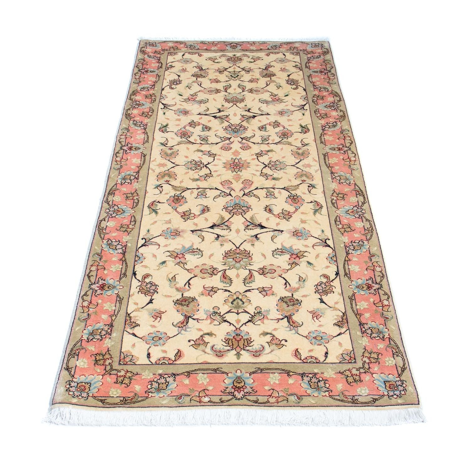 Løber Persisk tæppe - Tabriz - Royal - 200 x 77 cm - beige
