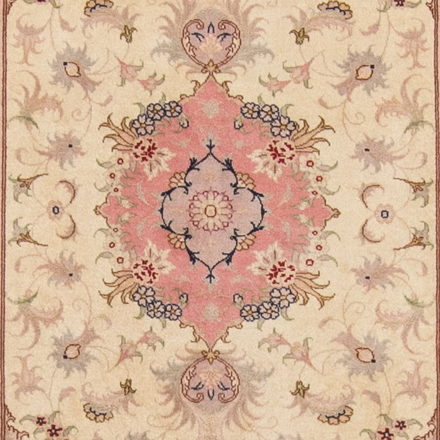 Løber Persisk tæppe - Tabriz - Royal - 410 x 80 cm - beige