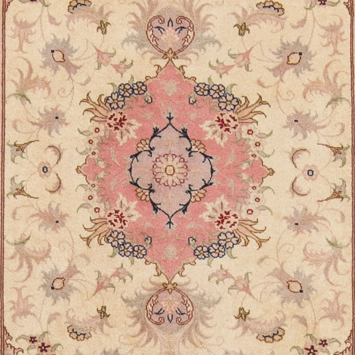 Løber Persisk tæppe - Tabriz - Royal - 410 x 80 cm - beige