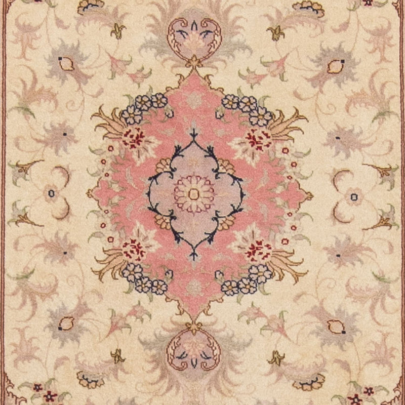 Løber Persisk tæppe - Tabriz - Royal - 410 x 80 cm - beige