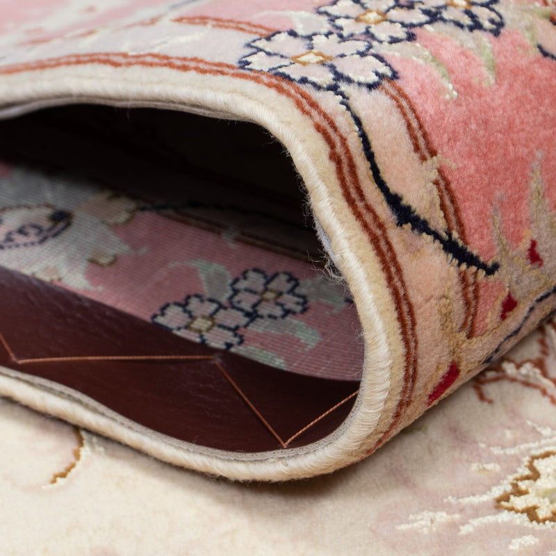 Løber Persisk tæppe - Tabriz - Royal - 410 x 80 cm - beige