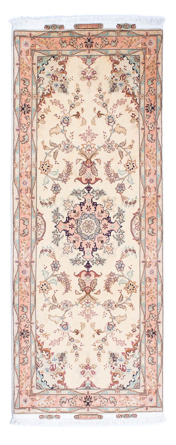 Løber Persisk tæppe - Tabriz - Royal - 212 x 81 cm - beige
