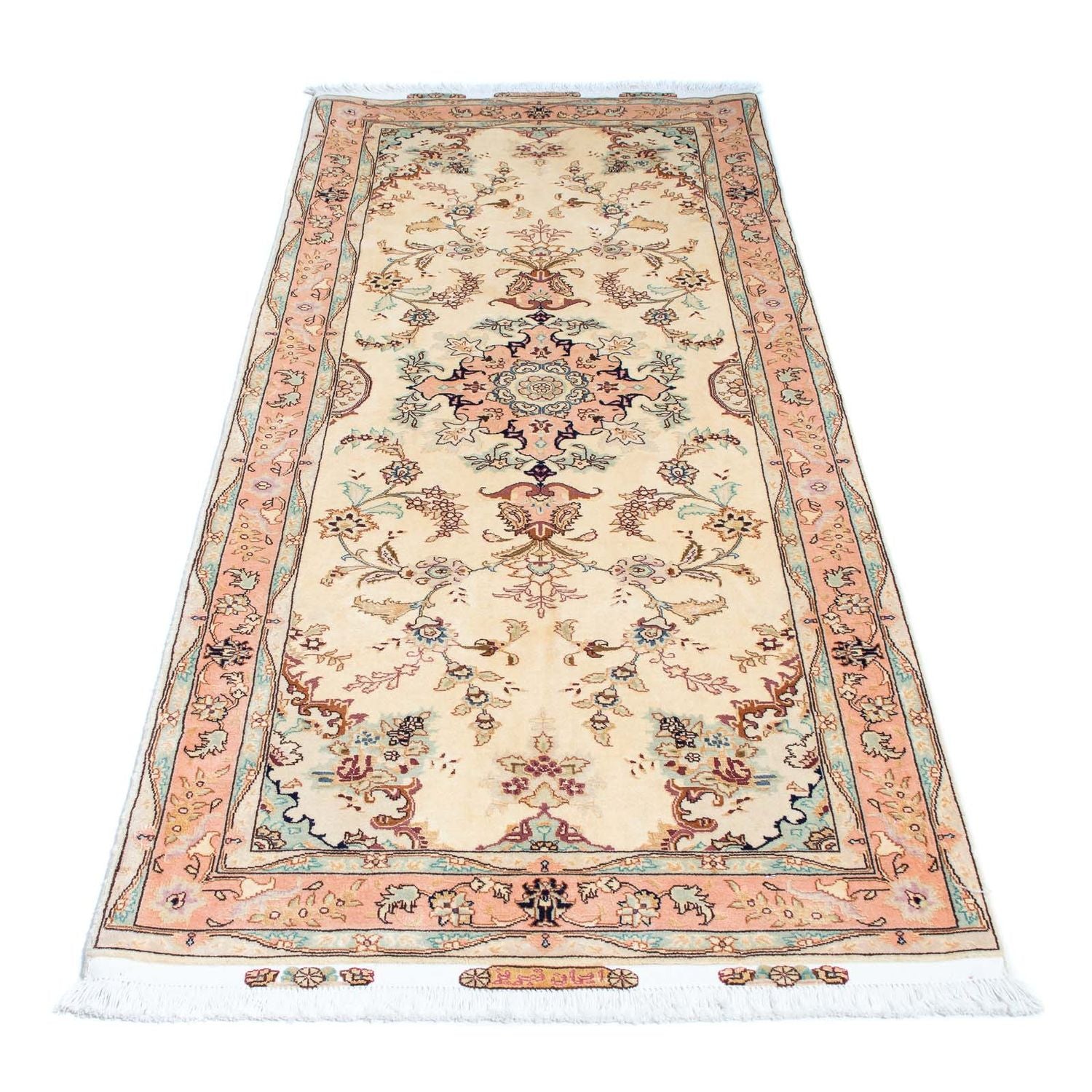 Løber Persisk tæppe - Tabriz - Royal - 212 x 81 cm - beige