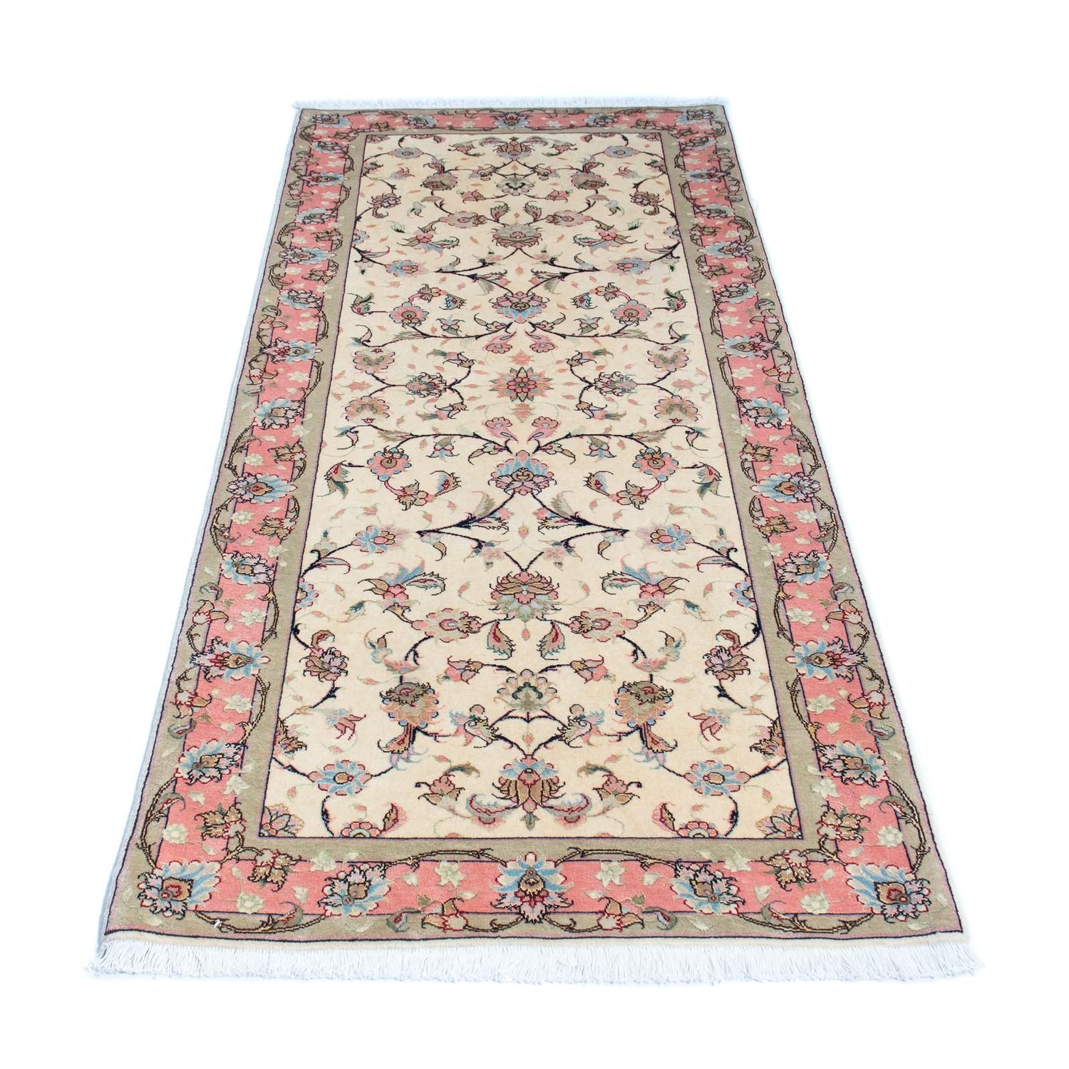 Løber Persisk tæppe - Tabriz - Royal - 202 x 77 cm - beige