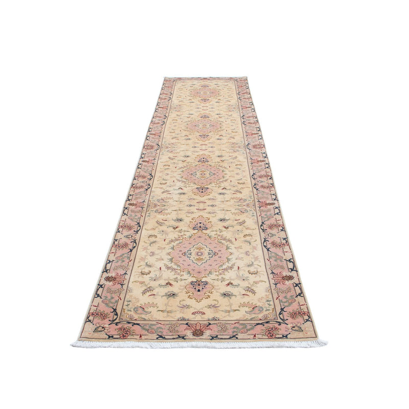 Løber Persisk tæppe - Tabriz - Royal - 397 x 87 cm - beige