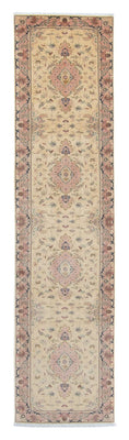 Løber Persisk tæppe - Tabriz - Royal - 397 x 86 cm - beige