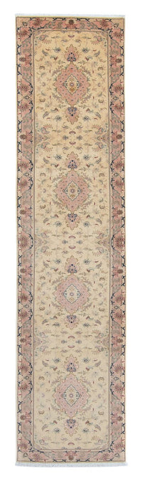 Løber Persisk tæppe - Tabriz - Royal - 397 x 86 cm - beige